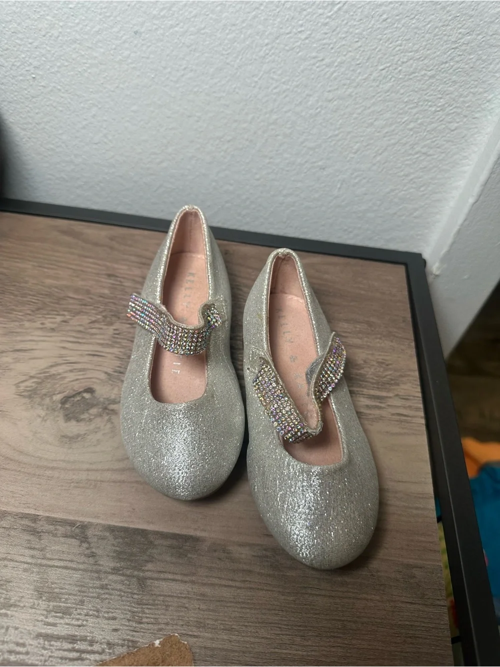 Girls Silver Glitter Mary Janes & Yellow Floral Sandals - 2-Pack